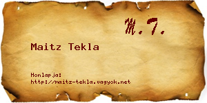 Maitz Tekla névjegykártya